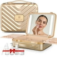 thumbnail image 1 of EasyinBeauty  Travel Makeup Case with Lighted Mirror - Gold, 1 of 7