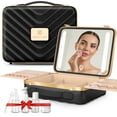thumbnail image 1 of Easyinbeauty Travel Makeup Case with Lighted Mirror - Black, 1 of 1