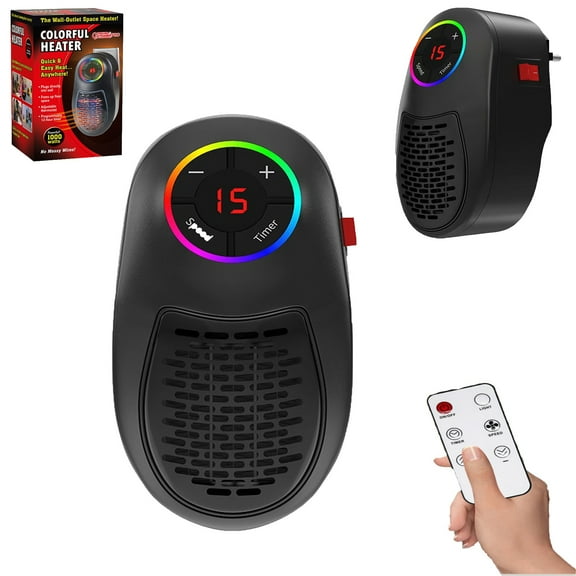 Easylif Plug-In Go Heater, 2025 New Portable Ceramic Heater with Adjustable Temperature & Remote Control, Waterproof, for Bedroom, Office, Study, or Dorm (1Pcs)