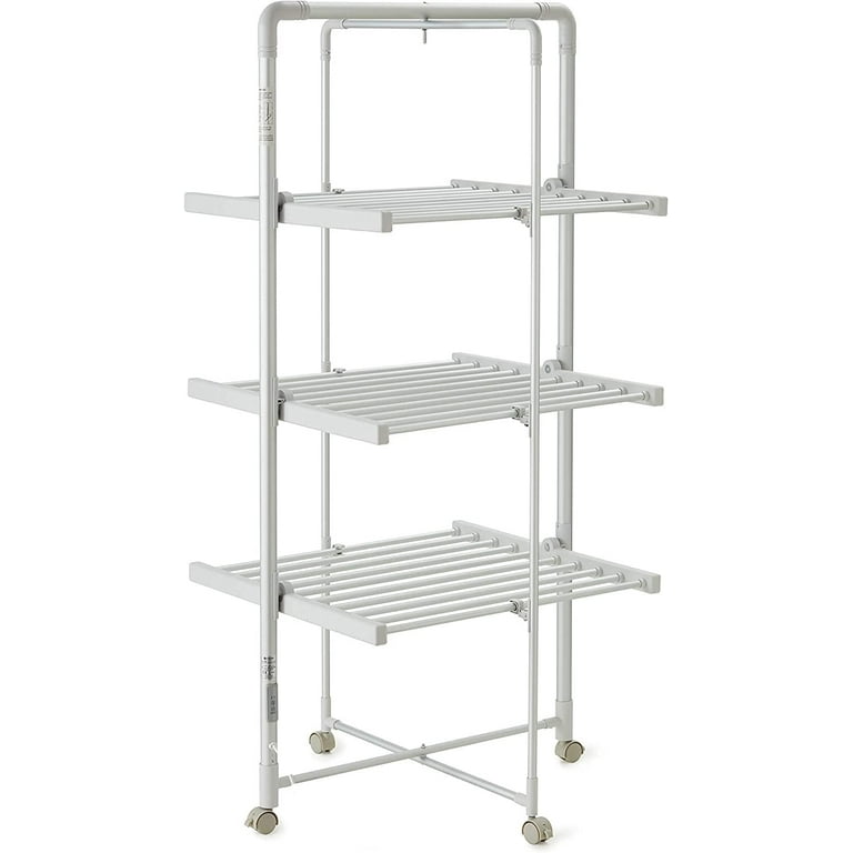 300w Electric Heated Clothes Airer 3-Tier Folding Indoor Heated Drying  Racks Stainless Steel Electric Dryer, Portable/Movable/Energy-Efficient/36  Bars