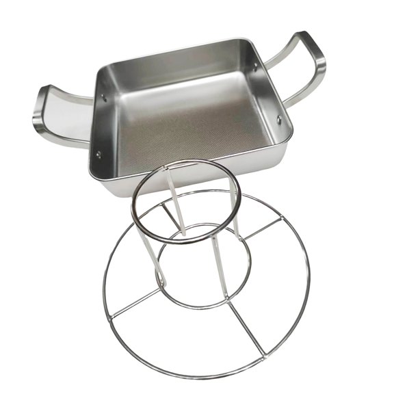 Easyly Clean Grilling Chicken Holder Stainless Steel Roaster Lasagna Pan Roasts Every Times In Oven Or Grills