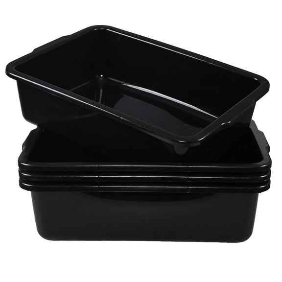 Easymanie 32 L Extra Large Bus Tubs, 4 Pack Plastic Wash Basin for Dishes, Black