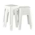 thumbnail image 1 of Easymanie 6-Pack Square Plastic Stool for Sitting, White Plastic Stackable Stool Chairs, 1 of 7