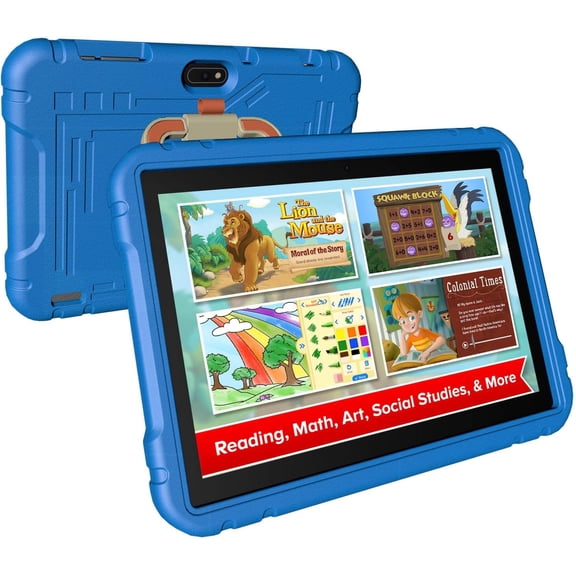 Easyonlife Kids Tablet 10 Inch Android 13 64GB Children Tablets WiFi Kids Content Parental Control Gifts Ages 3-12 Blue