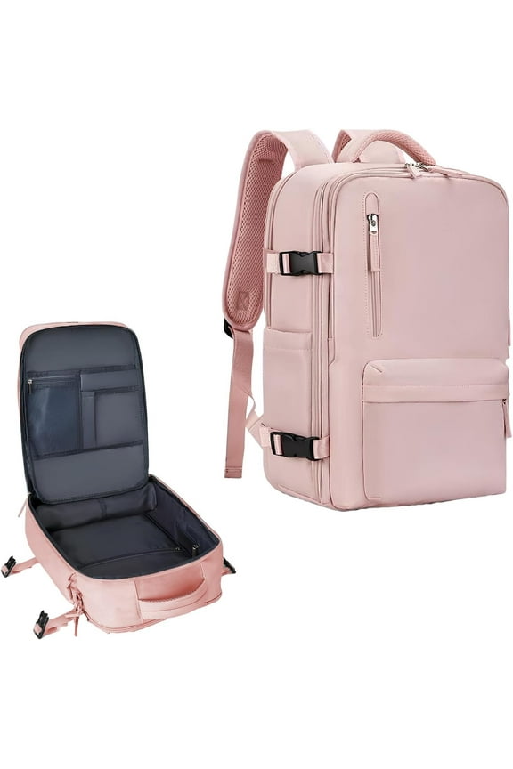 Easypack Usa Backpack, Easy Pack Backpack, 40L Expandable Carry on Flight Approved Travel Bag for Women Men, Pink