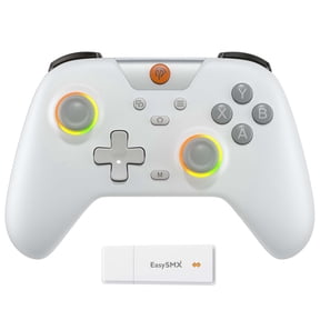 EasySMX X05 Wireless Gaming Controller, 2.4G & BT Gamepad with Hall Effect Joysticks, RGB and Turbo for PC, Steam, iPhone, Android and SW