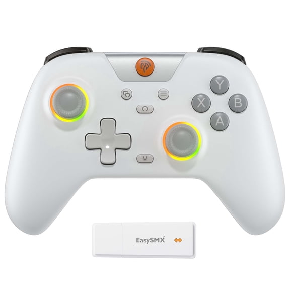 EasySMX X05 Wireless Gaming Controller, 2.4G & BT Gamepad with Hall Effect Joysticks, RGB and Turbo for PC, Steam, iPhone, Android and SW
