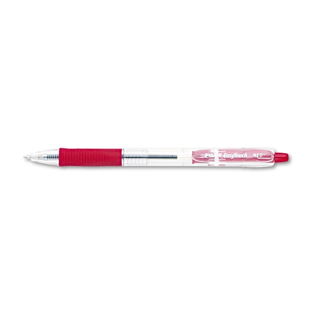 Easytouch Ballpoint Pen, Retractable, Medium 1 Mm, Red Ink, Clear ...