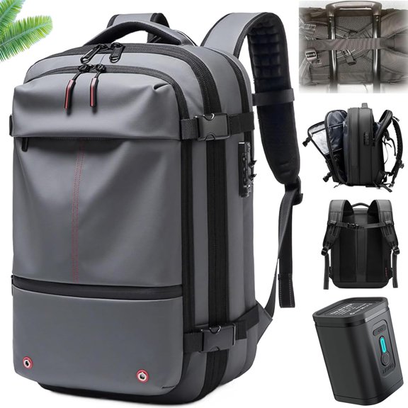 Easyvacpack Usa Carry on, Easyvacpack Backpack, Vacuum Seal Backpack Travel 60L Expandable Air Compression System (A + Electric Vacuum)