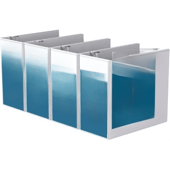 Easyview Premium 3-Ring Binders with Clear-View Covers and D Rings, Binders for School or Office, 5 Inch, Pack of 4, White$$Office