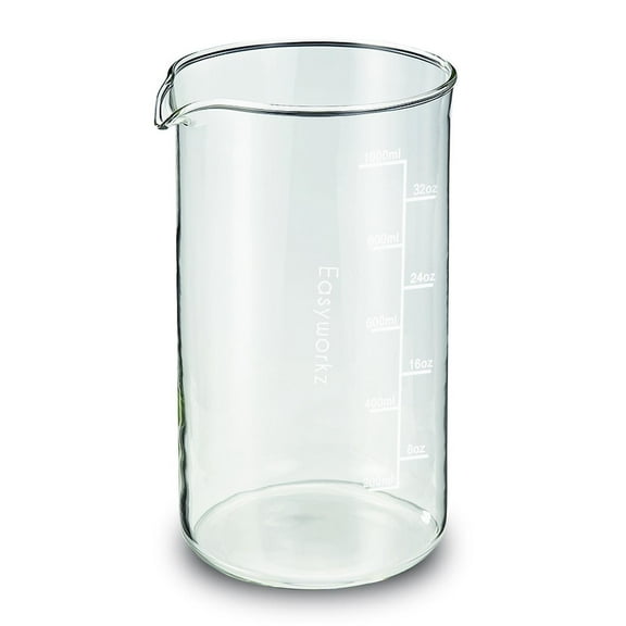 Easyworkz Borosilicate Glass Replacement Beaker for 34oz French Press Coffee Maker