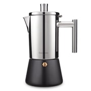 Easyworkz Diego 12 Cup Stovetop Espresso Maker Stainless Steel Italian Coffee Maker Black, 17.5 oz