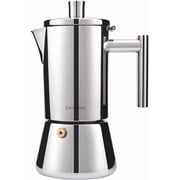 Easyworkz Diego Stovetop Espresso Maker Stainless Steel Italian Coffee Machine Maker Moka Pot for 4-6Cups 10oz Espresso Pot