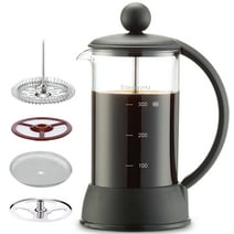 Easyworkz Eclipse French Press 12 oz Coffee Tea Maker with Borosilicate Glass,Black