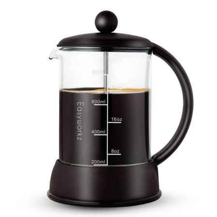 Easyworkz Eclipse French Press 27 oz Coffee Tea Maker with Borosilicate Glass,Black