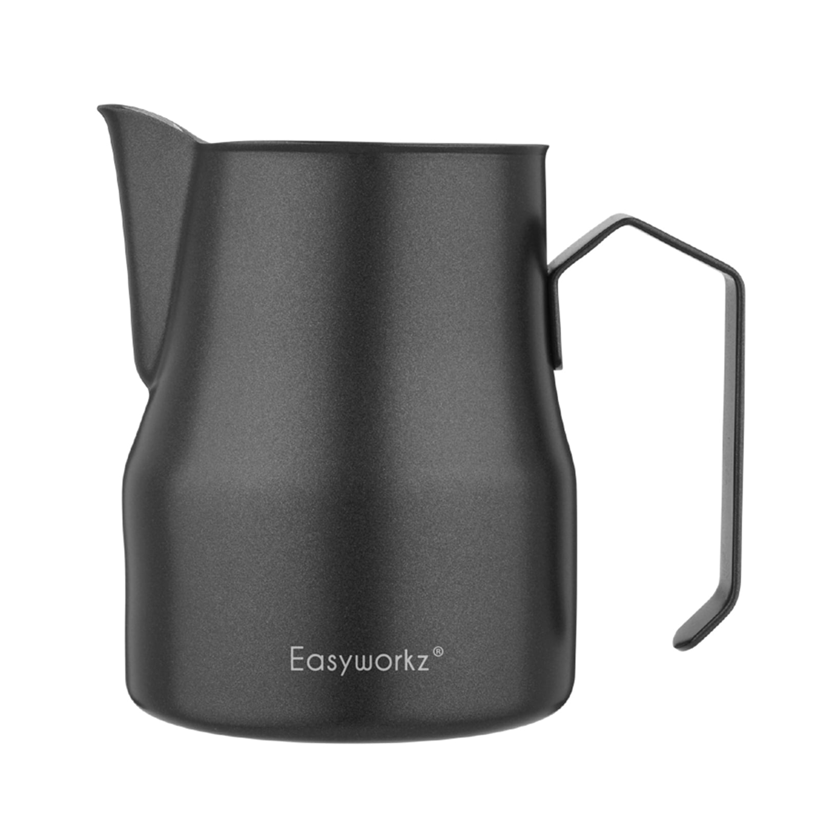 Easyworkz Espresso Steaming Pitcher Stainless Steel 12 oz Coffee Frothing Picther Milk Jug Cappuccino Latte Art Cup, Black