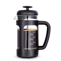 Easyworkz French Press 12 oz Coffee Tea Maker Cafetiere with Borosilicate Glass, Soft Grip Handle,Black
