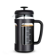 Easyworkz French Press 34 oz Coffee Tea Maker Cafetiere with Borosilicate Glass Black, Soft Grip Handle