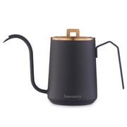 Easyworkz Gooseneck Pour Over Stainless Steel Coffee Kettle 20 oz with Upgraded Spout, Rose Gold Black