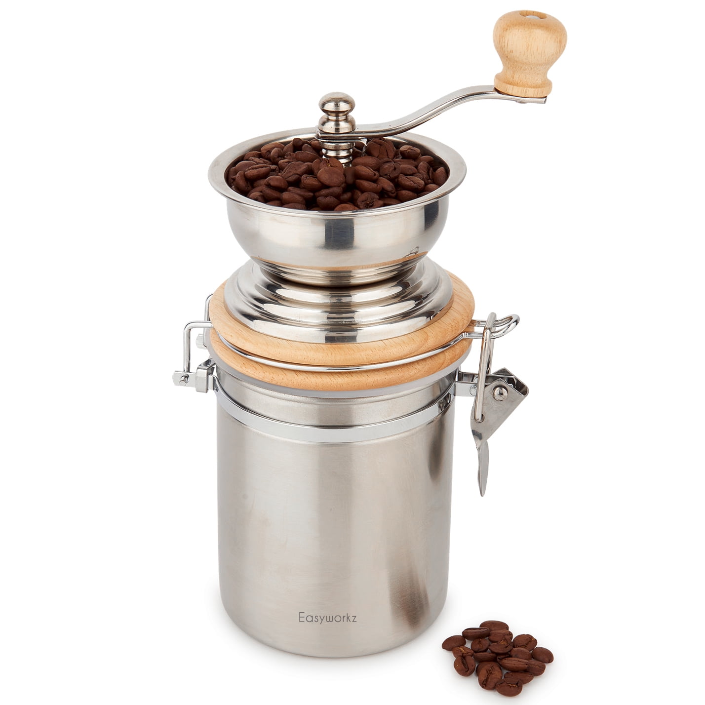 Easyworkz Manual Coffee Grinder with Airtight Canister, Adjustable