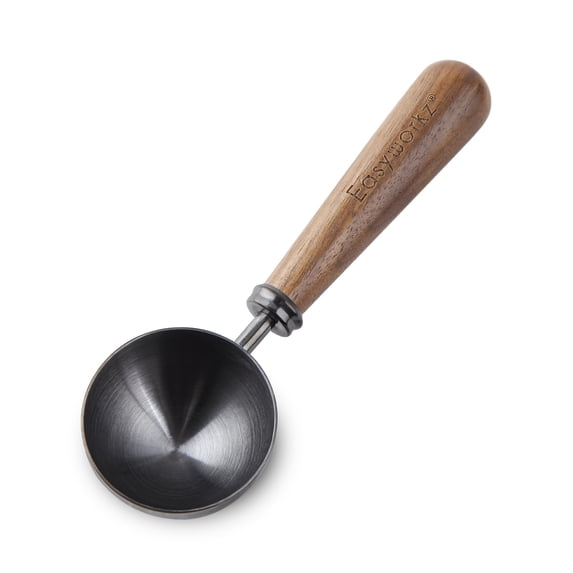 Easyworkz Retro Stainless Steel Coffee Scoop with Walnut Handle 10g / 1 Tbsp Coffee Measuring Spoon, Gunmetal