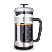 Easyworkz Stainless Steel French Press 34 oz Coffee Tea Maker Cafetiere with Borosilicate Glass, Soft Grip Handle