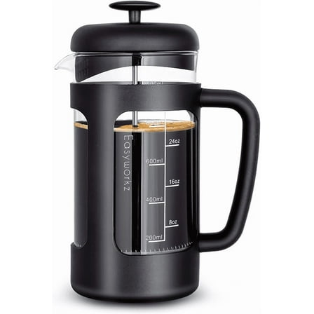 Easyworkz Stainless Steel French Press 34 oz Coffee Tea Maker with Soft Grip Handle
