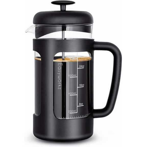 Easyworkz Stainless Steel French Press 34 oz Coffee Tea Maker with Soft Grip Handle
