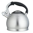 thumbnail interactive-video image 1 of Easyworkz Whistling Stovetop Tea Kettle Food Grade Stainless Steel Hot Water Tea Pot, 2.4 Quart, Brushed Silver, 1 of 9