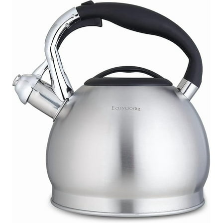 Easyworkz Whistling Stovetop Tea Kettle Food Grade Stainless Steel Hot Water Tea Pot With Loud Whistle,3.1 Quart(3.0l)