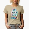 thumbnail image 1 of Eat, Beach, Sleep, Repeat, Summe Tie Dye Art Merch Gift, Tan T-Shirt, 3XL, 1 of 5
