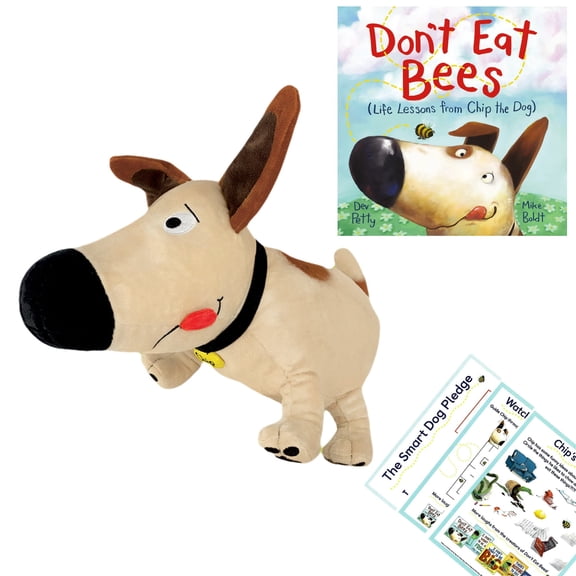 Don't Eat Bees: Life Lessons from Chip The Dog Includes Book by Dev Petty, Mike Boldt; Chip Plush Stuffed Animal; Activity Pages (Gift Set Encourages a Love of Reading, Pets, and Humor)