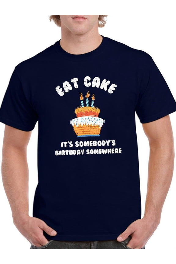 Eat Cake! T-Shirt Men -Smartprints Designs, Male Large