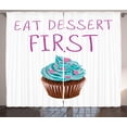 thumbnail image 1 of Ambesonne Saying Curtains 2 Panel Set, Dessert Cupcake Doodle, 108" x 108", Multicolor, 1 of 3