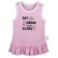 thumbnail image 1 of Eat Drink And Be Scary Funny Dresses For Baby, Newborn Babies Skirts, Infant Princess Dress, 0-24M Kids Graphic Clothes (Pink Sleeveless Dresses, 6-12 Months), 1 of 4