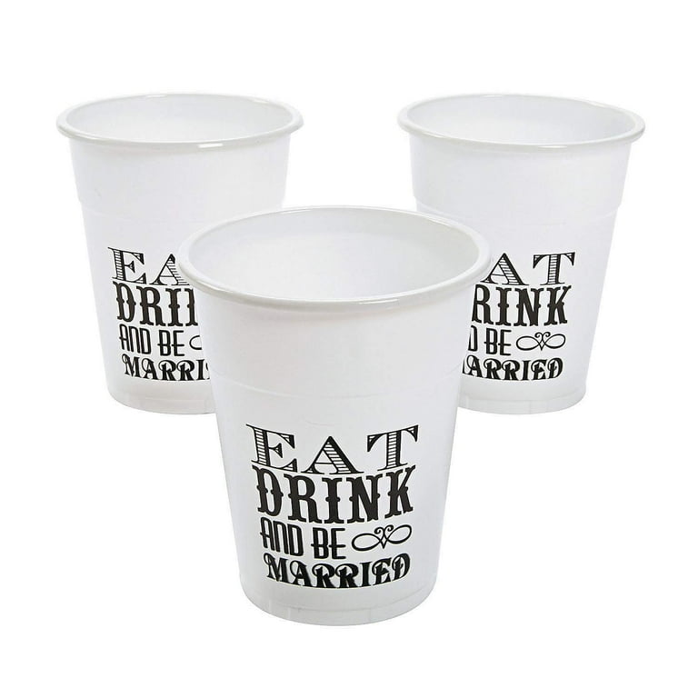 Eat Drink & Be Married Disposable Cups - Party Supplies - 50