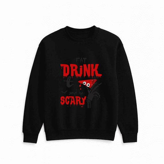 Eat Drink Be Scary Creepy Sarcastic Costume Party Casual Funny Graphic Sweatshirt, up to size 5XL