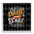 thumbnail image 1 of Eat Drink Be Scary Halloween Pattern Holiday Graphic Art White Framed Art Print Wall Art, 1 of 7