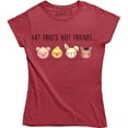 thumbnail image 1 of Eat Fruit Not Friends Animal Lover Funny Vegan Vegetarian Women's Tee Shirt, 1 of 4