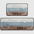 thumbnail image 1 of Eat Good Kitchen Mat Washable - Kitchen Mat Set of 2, Farmhouse Kitchen Rugs, Non Slip Kitchen Rug with Sayings, Kitchen Sink Floor Mat, Eat Good Laugh Often Live Well Mat, Kitchen Mat with Words, 1 of 1