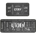 thumbnail image 1 of Eat Good Kitchen Rugs Set 2Pcs Non-Slip Kitchen Floor Rugs and Mats Cushioned Kitchen Runner Rug Comfort Soft Standing Area Mat Carpets Farmhouse Doormat 17"x48"+17"x24", 1 of 6