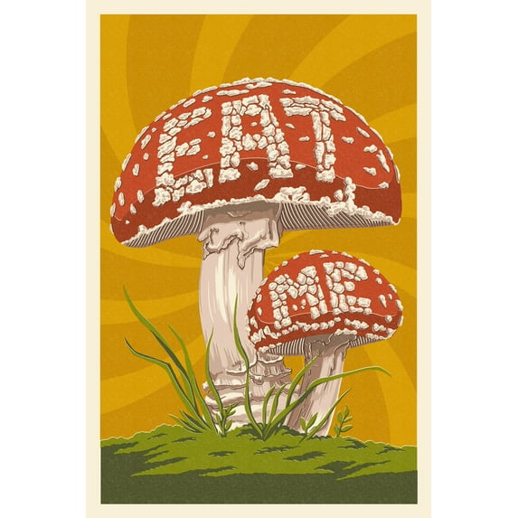 Eat Me Mushroom (24x36 Giclee Gallery Art Print, Vivid Textured Wall Decor)