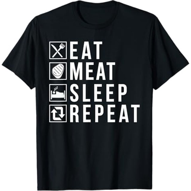 Eat Meat Sleep Repeat BBQ Grill Beef TShirt