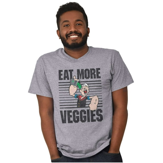 Eat More Veggies Popeye The Sailor Men's Graphic T Shirt Tees Brisco Brands S