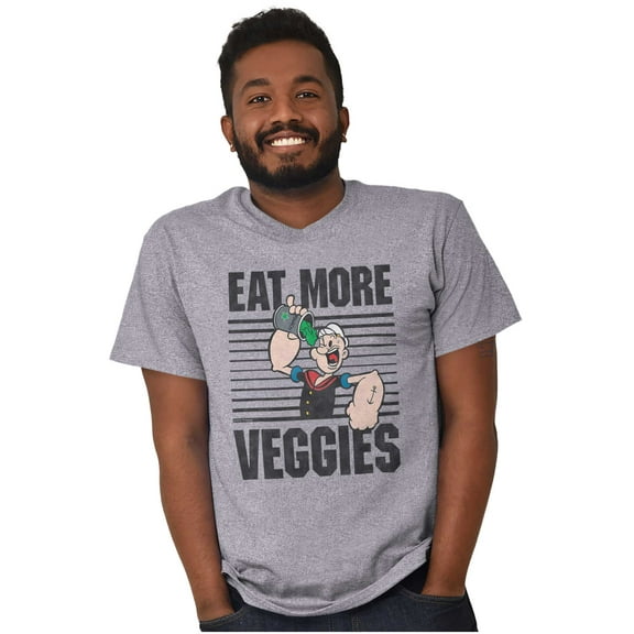 Eat More Veggies Popeye The Sailor Men's Graphic T Shirt Tees Brisco Brands S