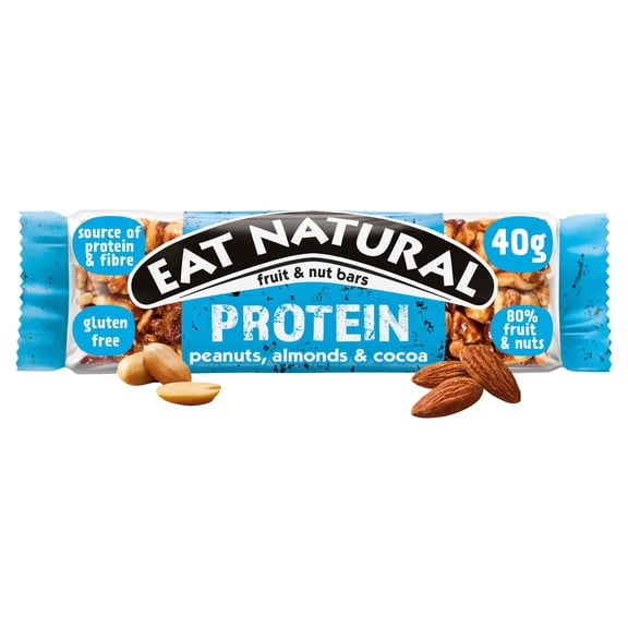 Eat Natural Protein Fruit & Nut Bars - Peanuts, Almonds & Cocoa 40g, Imported from Britain