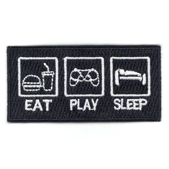 Eat Play Sleep Gamer Sign Iron On Patch