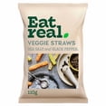 thumbnail image 1 of Eat Real Sea Salt & Black Pepper Veggie Straws 110g, British Import (Pack of 3), 1 of 2
