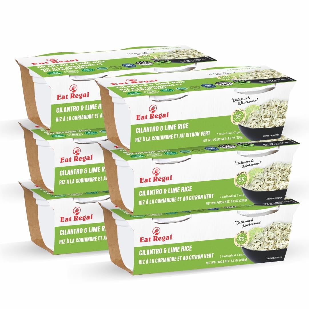Eat Regal Gourmet Cilantro & Lime Rice, 8.8 oz Cups, Pack of 6, Non-GMO ...