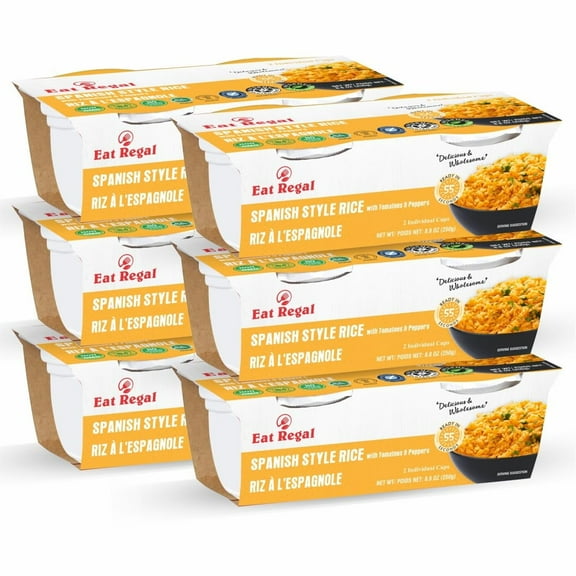 Eat Regal Spanish Style Rice Cups, Gluten-Free, Microwavable, Ready in 55 Seconds, 8.8 Oz, Pack of 6